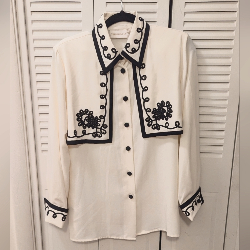 Vintage 80s Funky Button Down Blouse